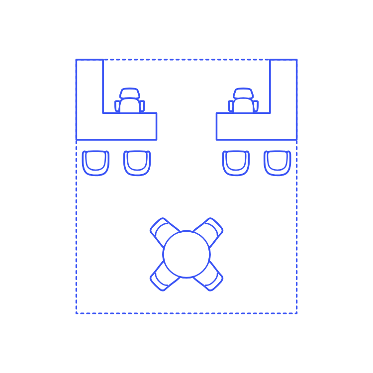 Layouts Private Offices Shared L Shape Center Meeting Outline Svg Vector Free Vectors